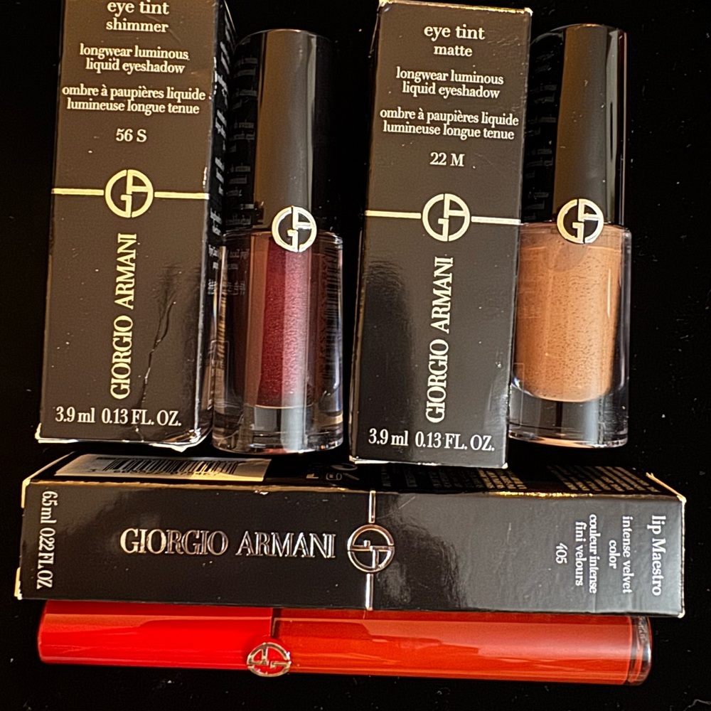 Giorgio Armani Eye Tint and Lip Maestro Set - Burgundy, Gold, Red
